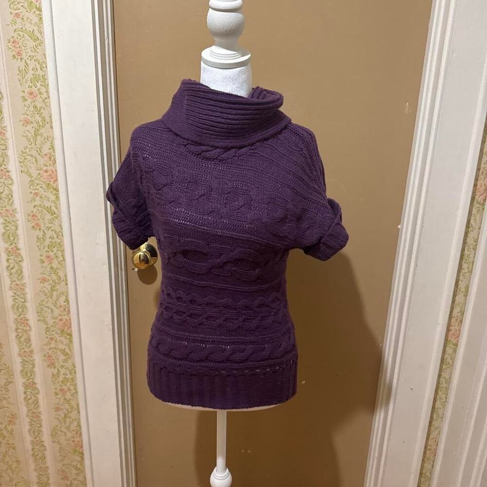 Purple turtleneck sweater